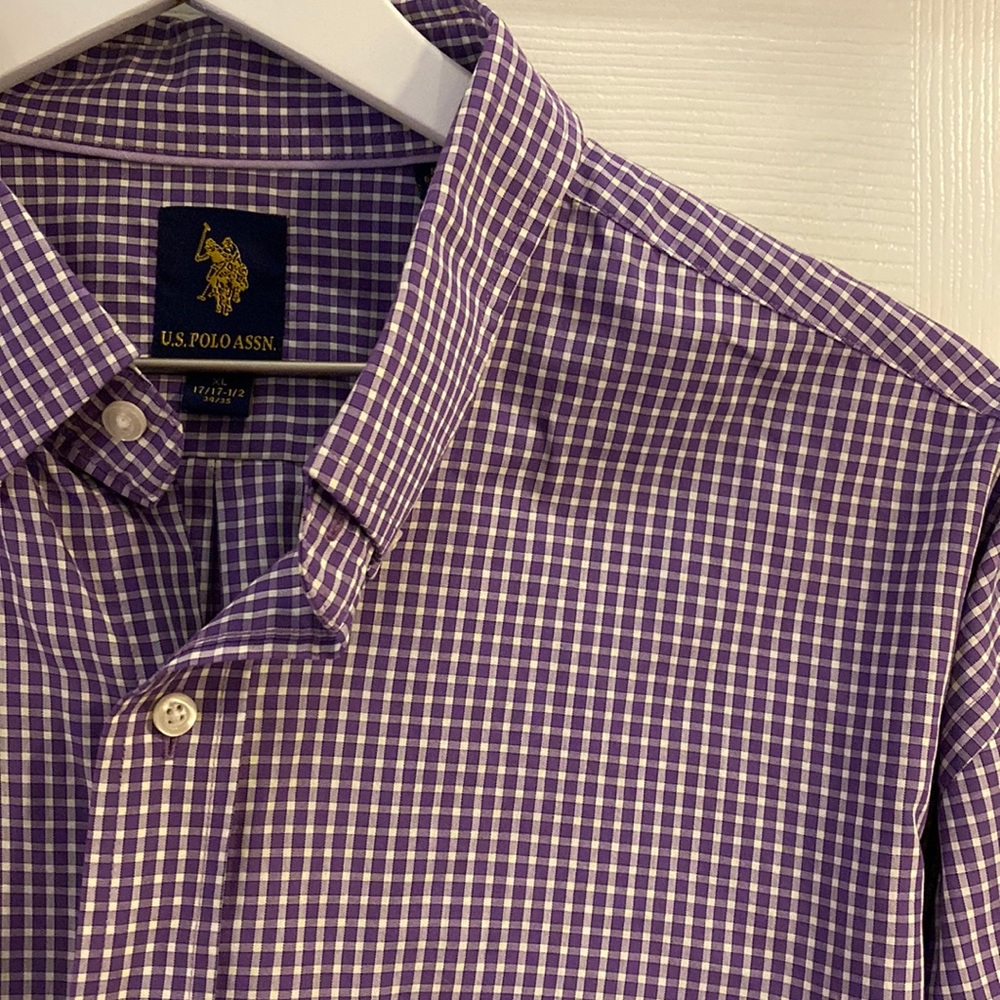 U. S. Polo Assn. purple check button up